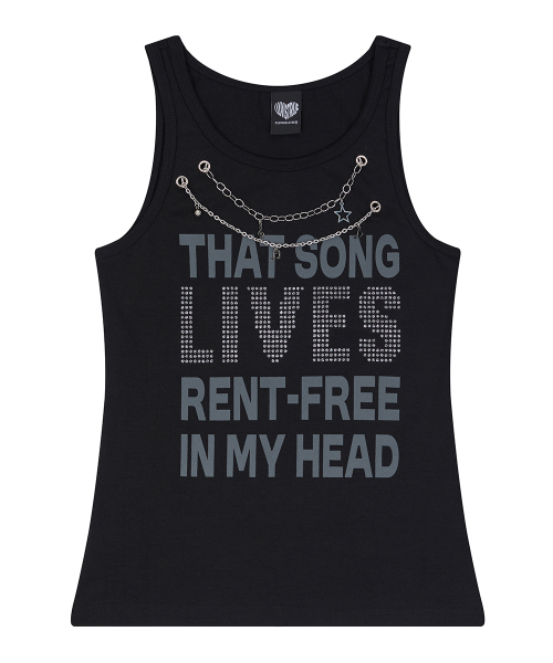 SY NECKLACE SONG SLEEVELESS TEE(BLACK)