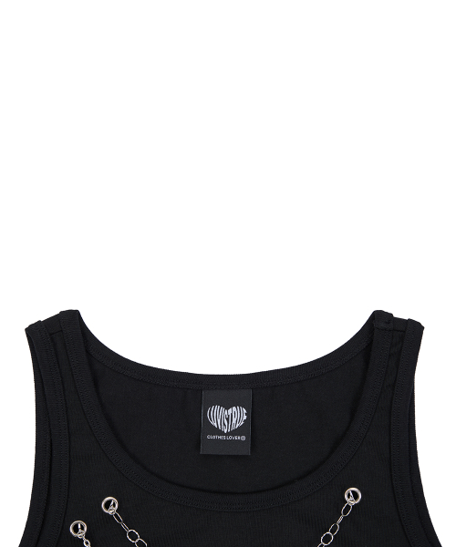 SY NECKLACE SONG SLEEVELESS TEE(BLACK)
