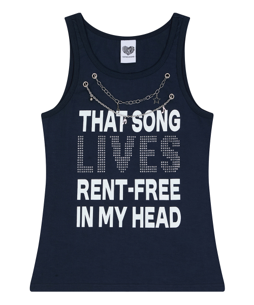 SY NECKLACE SONG SLEEVELESS TEE(NAVY)