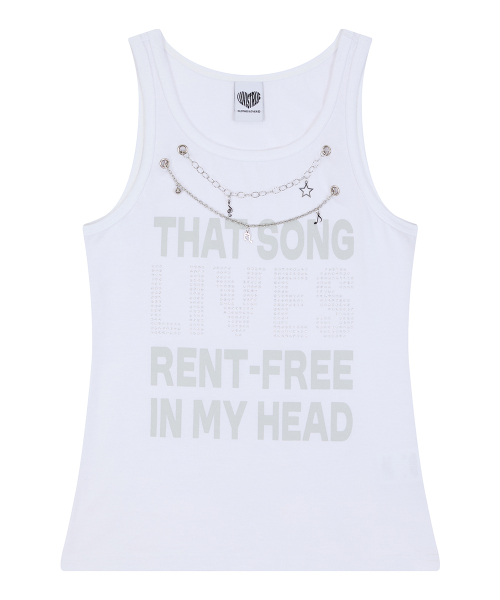 SY NECKLACE SONG SLEEVELESS TEE(WHITE)