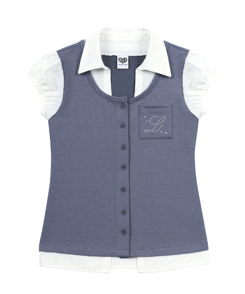 SY LAYERED BLOUSE(BLUE)