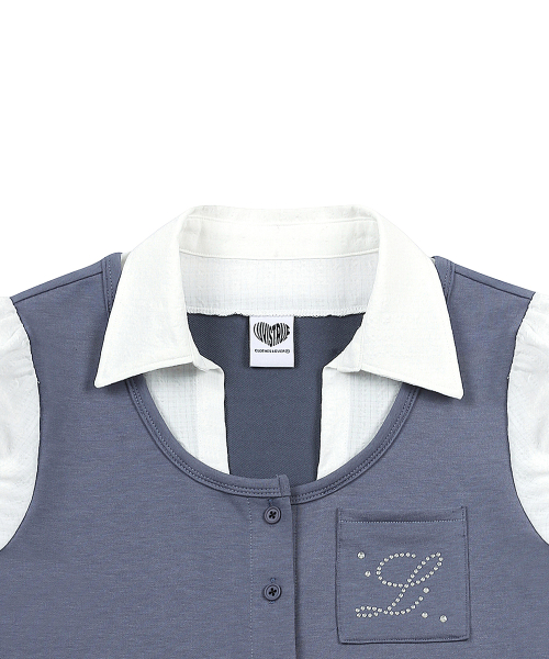 SY LAYERED BLOUSE(BLUE)