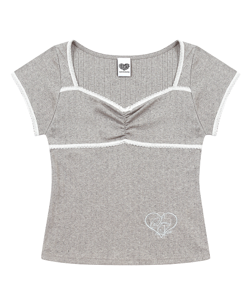 SY PUNCHING CAP SLEEVE TEE(GRAY)