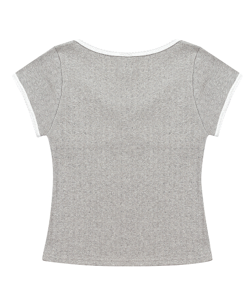 SY PUNCHING CAP SLEEVE TEE(GRAY)