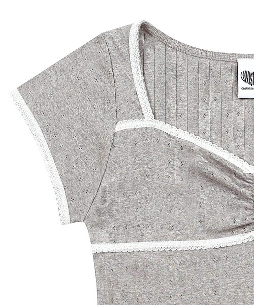 SY PUNCHING CAP SLEEVE TEE(GRAY)