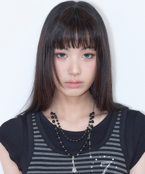 SY GUITAR LAYERED NECKLACE(BLACK)