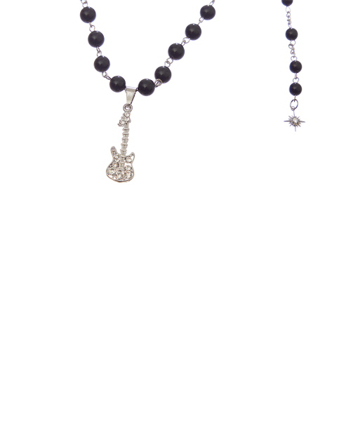 SY GUITAR LAYERED NECKLACE(BLACK)