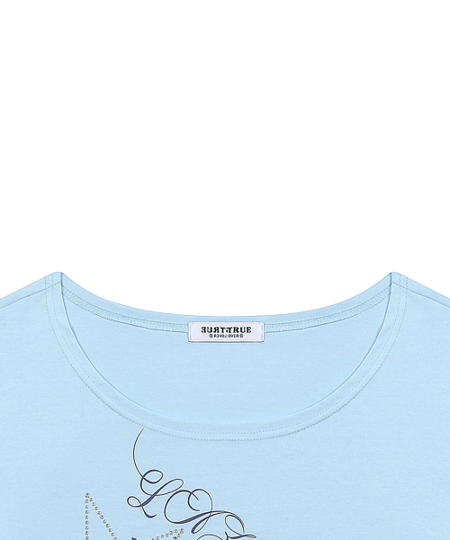 SY ONE-SHOULDER HORSE TEE(BLUE)