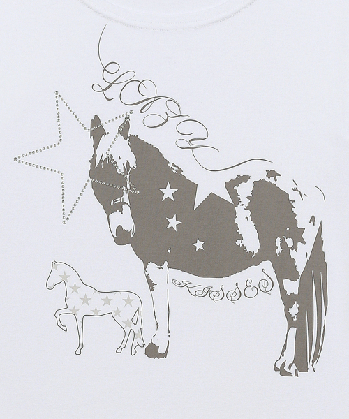 SY ONE-SHOULDER HORSE TEE(WHITE)