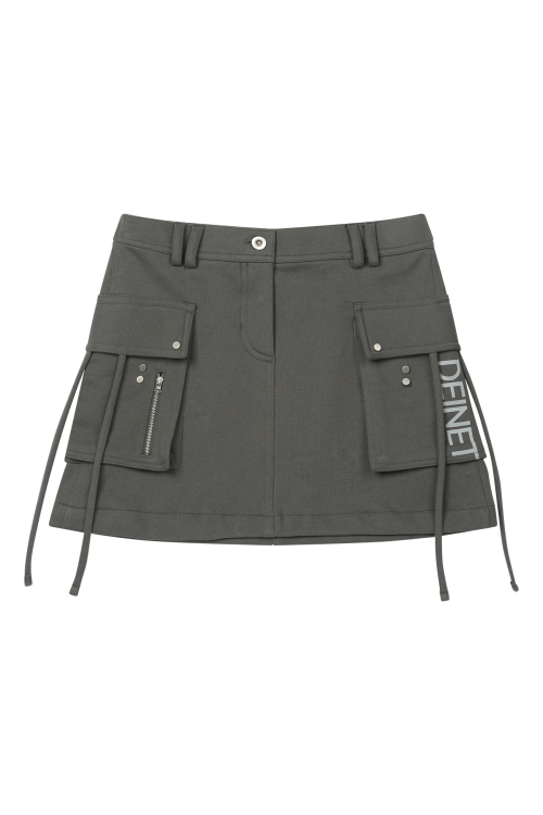 JERSEY MINI SKIRT IN CHARCOAL