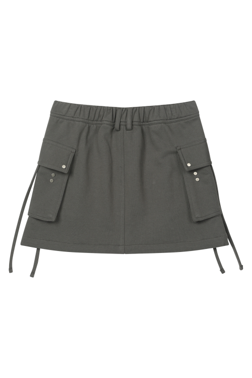JERSEY MINI SKIRT IN CHARCOAL