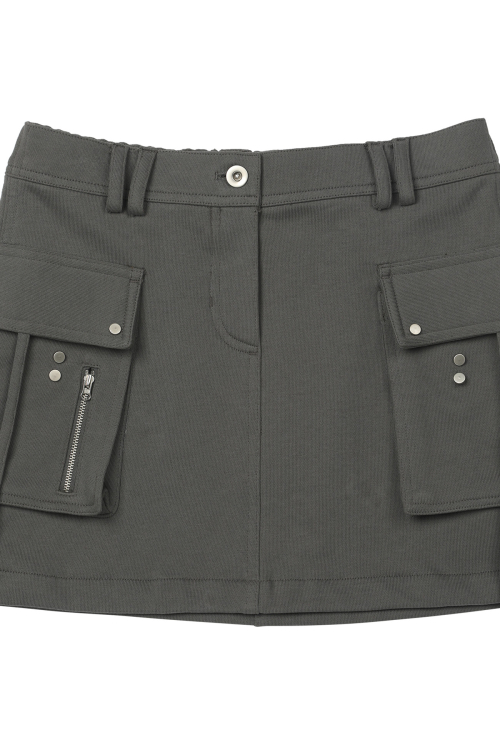 JERSEY MINI SKIRT IN CHARCOAL