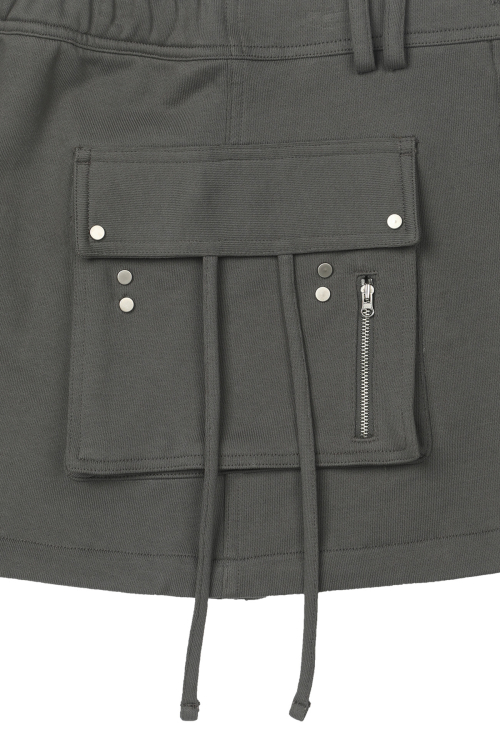 JERSEY MINI SKIRT IN CHARCOAL