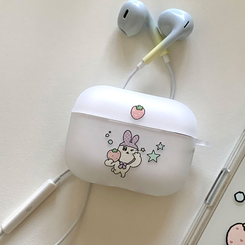 키치 토끼 딸기 에어팟 버즈 케이스