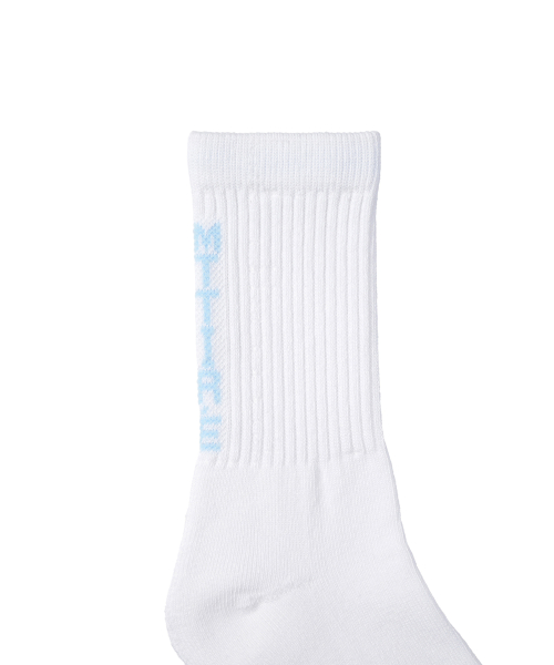 Basic Logo Socks / White,Sky Blue