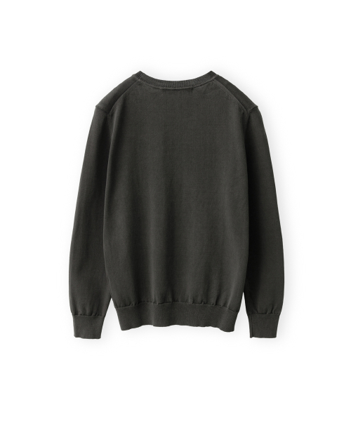 W Washed Cotton Knit, Black