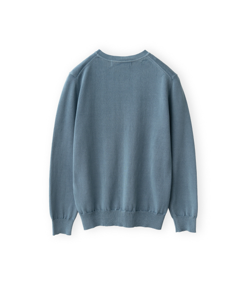 W Washed Cotton Knit, Blue