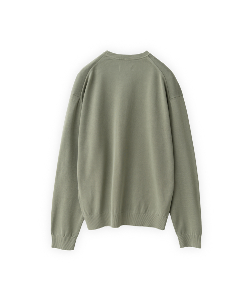 Washed Cotton Knit, Olive Grey