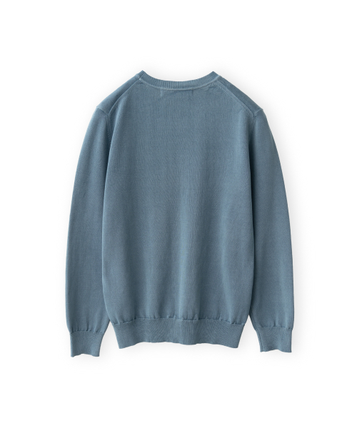 Washed Cotton Knit, Blue