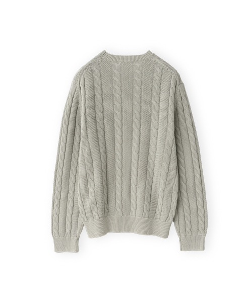 Washed Cable Knit, Stone