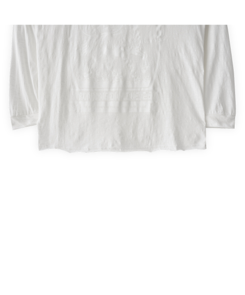 Pocket longsleeve souvenir tee / col white