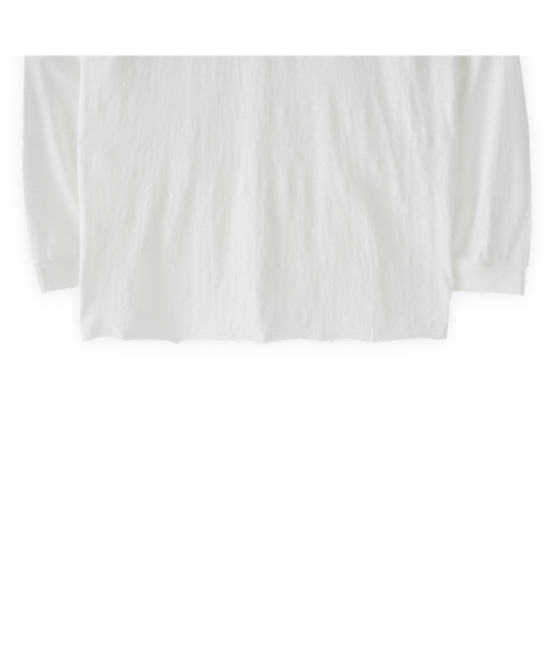 Pocket longsleeve souvenir tee / col white