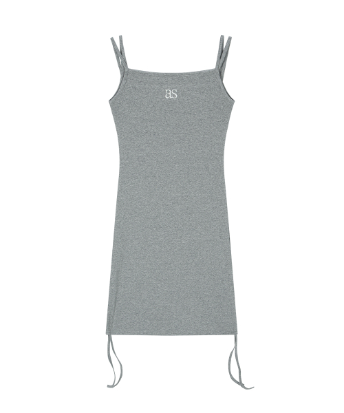 LAYER SHIRRING DRESS / GRAY