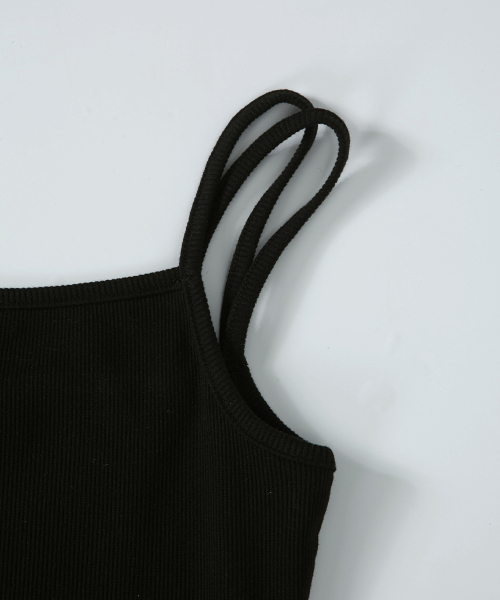 LAYER SHIRRING DRESS / BLACK