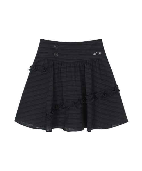 BERRY FRILL SKIRT / CHARCOAL
