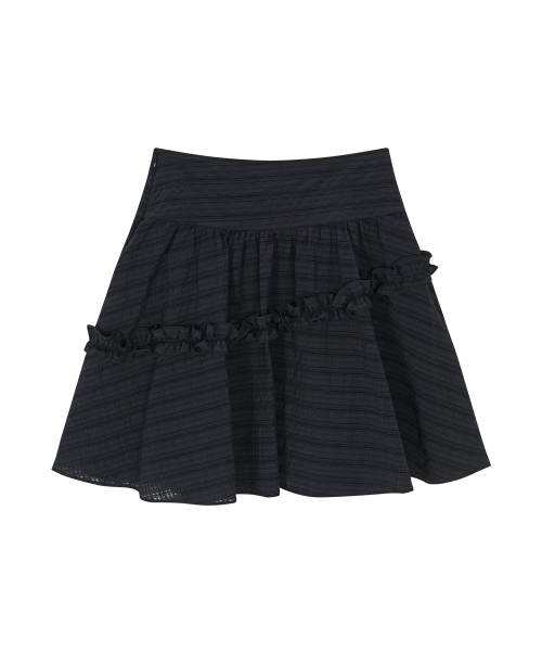 BERRY FRILL SKIRT / CHARCOAL