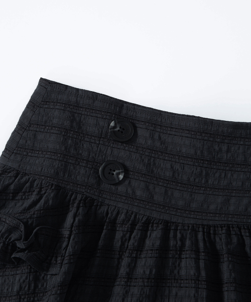 BERRY FRILL SKIRT / CHARCOAL