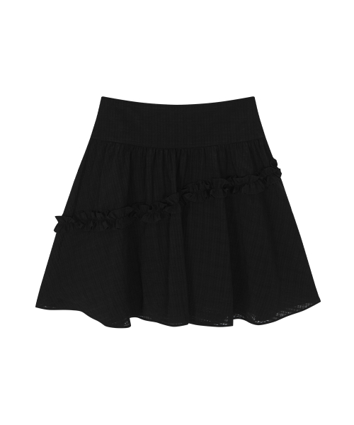 BERRY FRILL SKIRT / BLACK