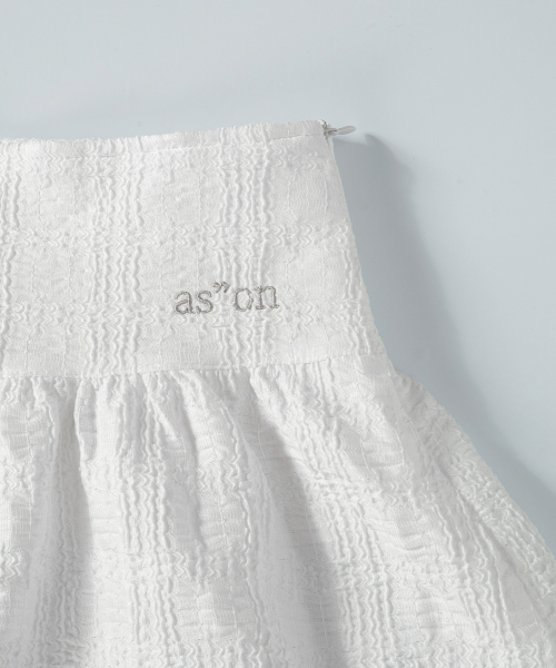 LACY CHECK SKIRT / WHITE