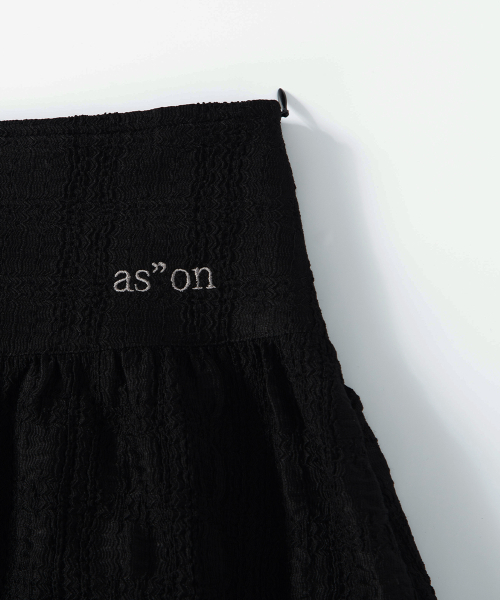 LACY CHECK SKIRT / BLACK