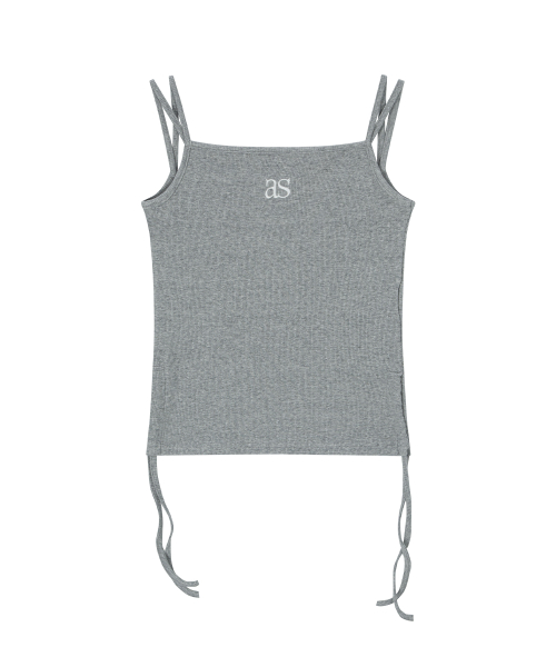 LAYER SHIRRING SLEEVELESS / GRAY