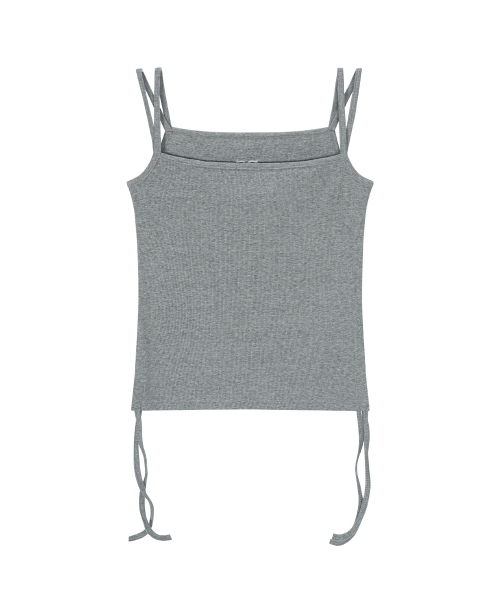 LAYER SHIRRING SLEEVELESS / GRAY