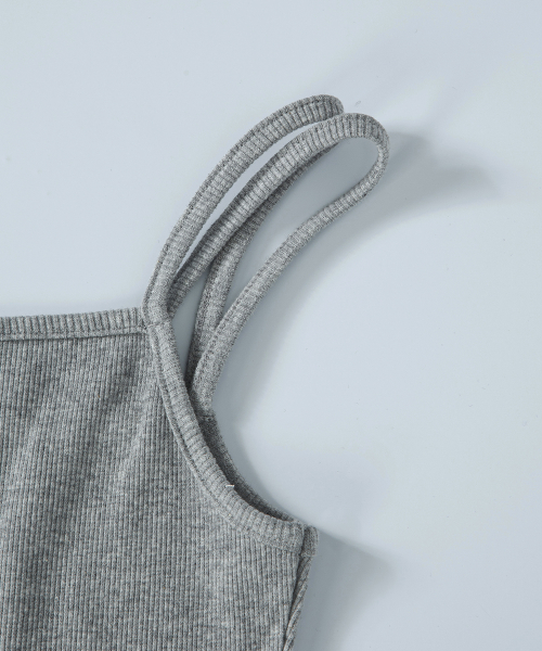 LAYER SHIRRING SLEEVELESS / GRAY