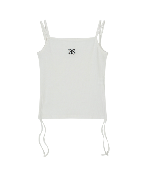 LAYER SHIRRING SLEEVELESS / WHITE