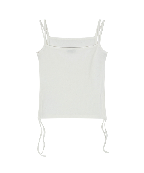 LAYER SHIRRING SLEEVELESS / WHITE
