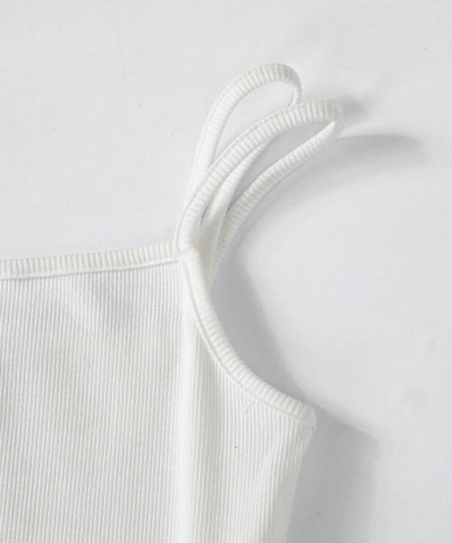LAYER SHIRRING SLEEVELESS / WHITE