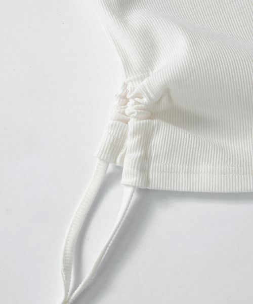 LAYER SHIRRING SLEEVELESS / WHITE