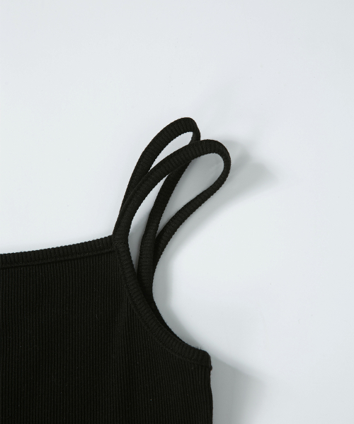 LAYER SHIRRING SLEEVELESS / BLACK
