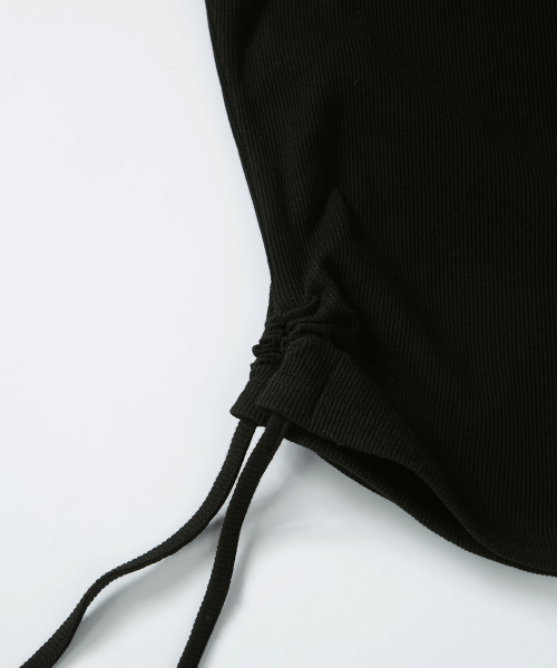 LAYER SHIRRING SLEEVELESS / BLACK