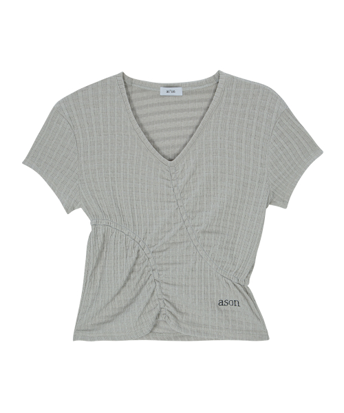 SOFT SHIRRING TEE / GRAY