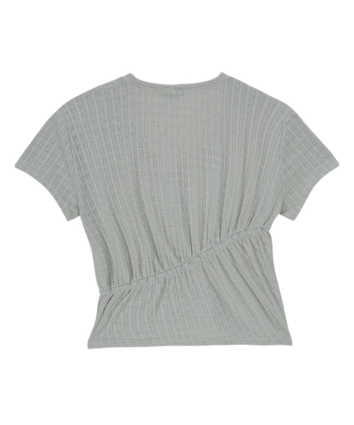 SOFT SHIRRING TEE / GRAY