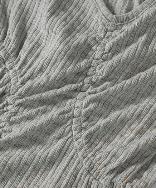 SOFT SHIRRING TEE / GRAY