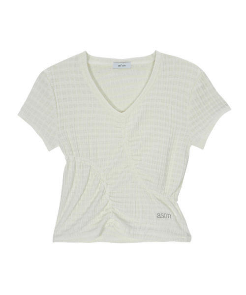 SOFT SHIRRING TEE / IVORY