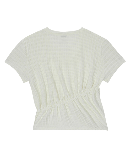 SOFT SHIRRING TEE / IVORY