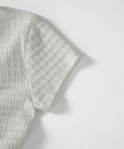 SOFT SHIRRING TEE / IVORY