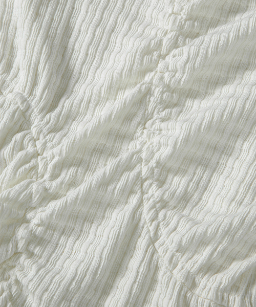 SOFT SHIRRING TEE / IVORY